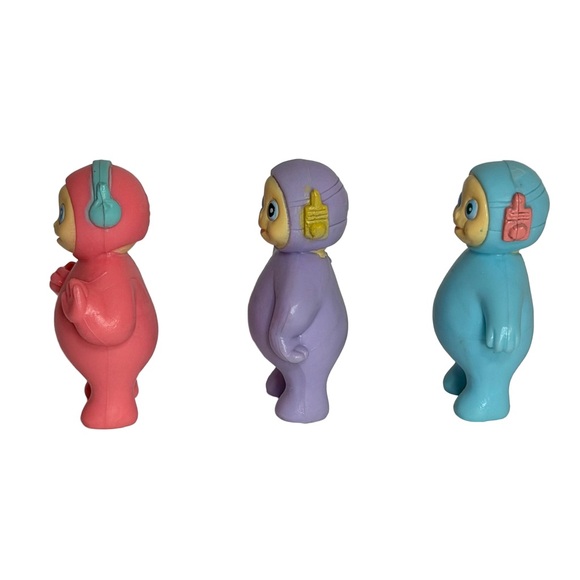 Bubbly Chubbies Teletubbies 3 KO PVC Action Figures 1990's Way Out Toys - Picture 3 of 8